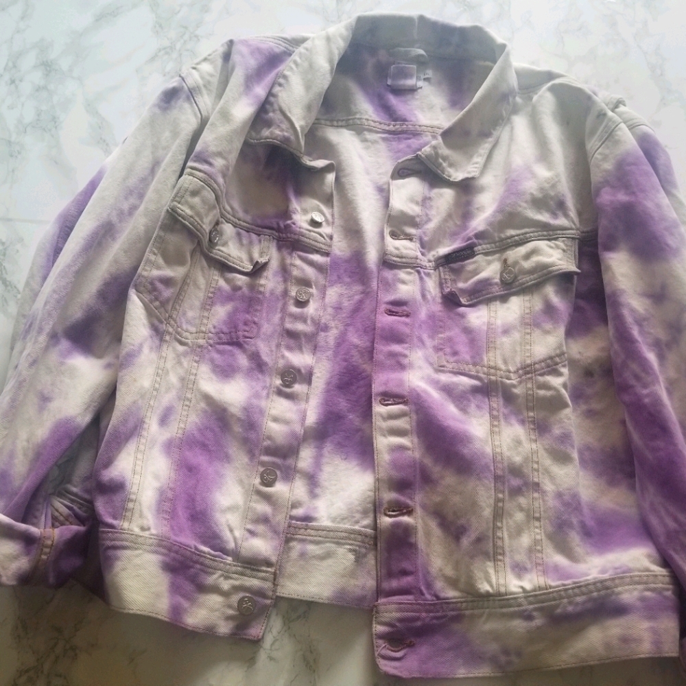 Tie Dyed Purple Calvin Klein Jean's Jean Jacket